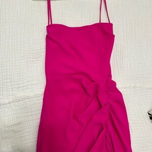 Amanda Uprichard floor length pink open back dress size M